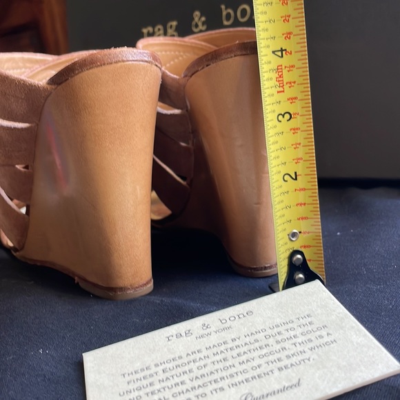 RAG & BONE Shaw Mule Wedge Sandals in Macaroon Rose - Picture 6 of 15